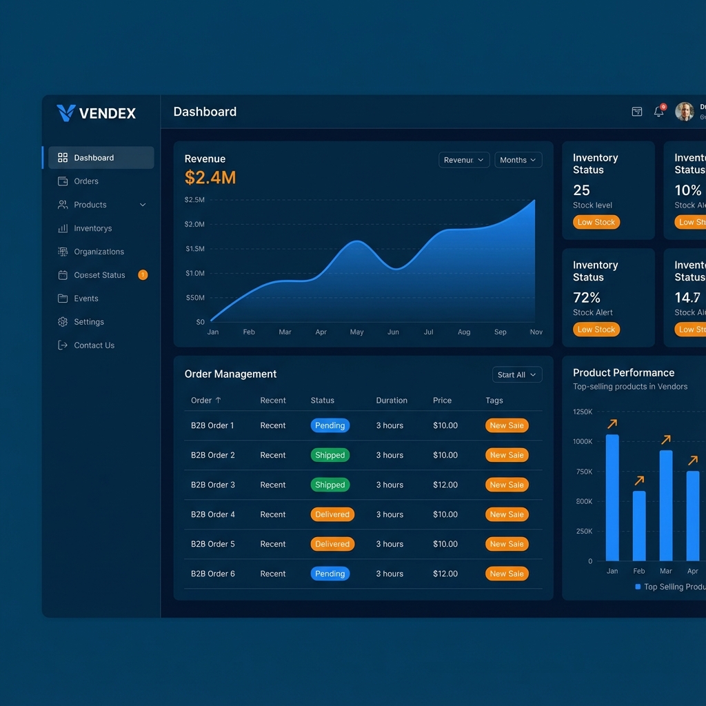 Vendor dashboard analytics